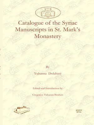 cover image of Catalogue of the Syriac Manuscripts in St. Mark's Monastery